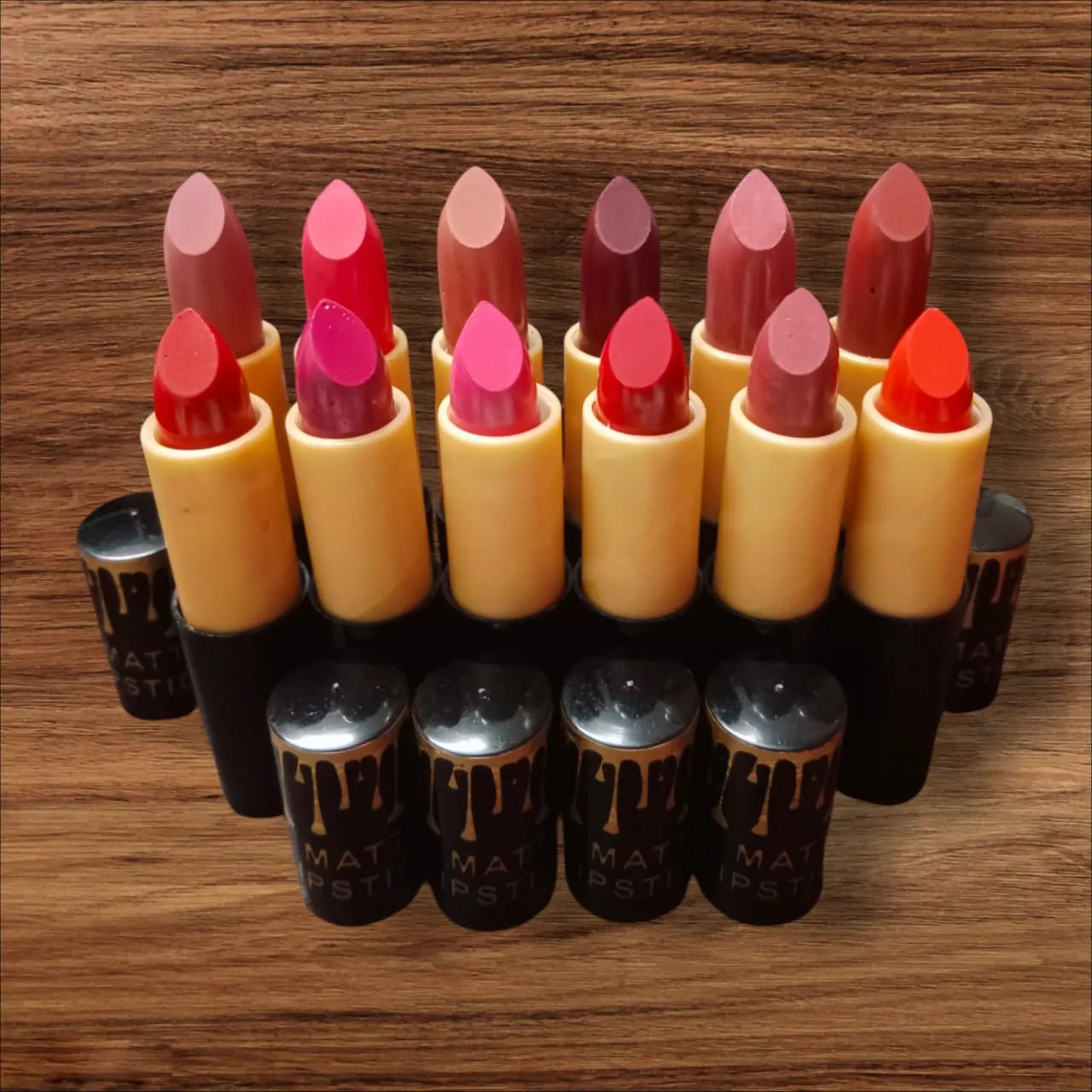 Pack Of 12 Matte Lipstick Multicolour Box