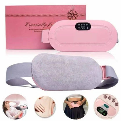 Period Cramp Relief Belt – Portable Electric Menstrual Heating Pad with Massager