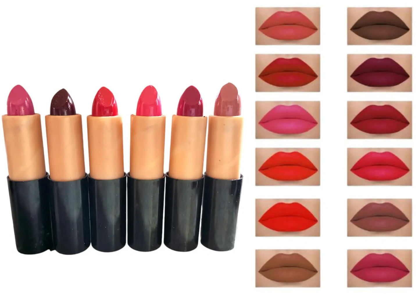 Pack Of 12 Matte Lipstick Multicolour Box