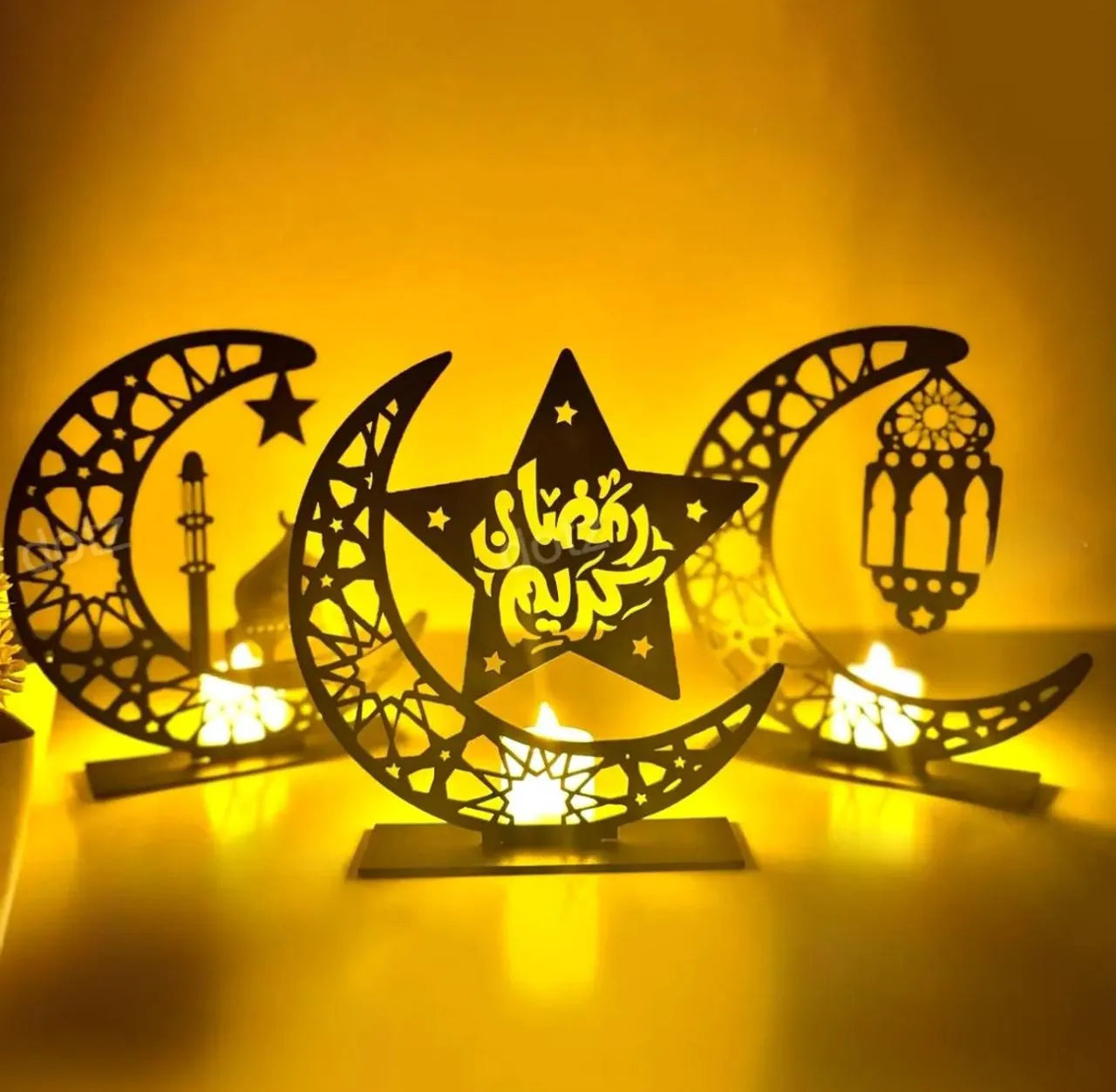 Islamic Decoration Items for Ramadan & Eid, Includes Lanterns, Bowls, Table Runner