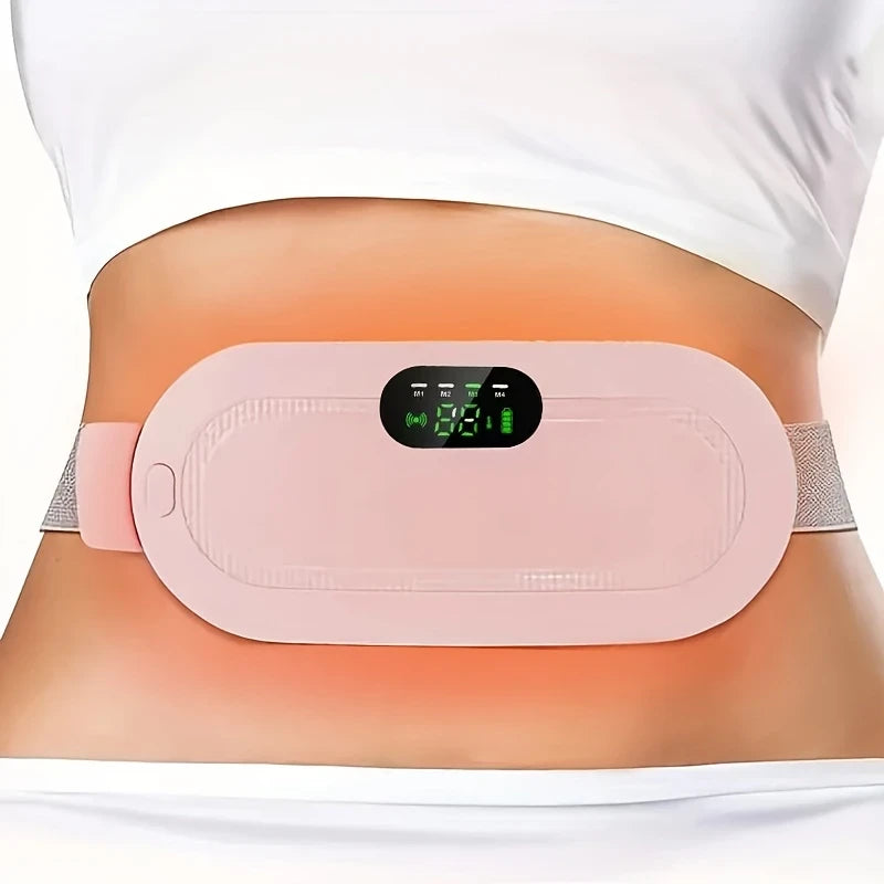 Period Cramp Relief Belt – Portable Electric Menstrual Heating Pad with Massager