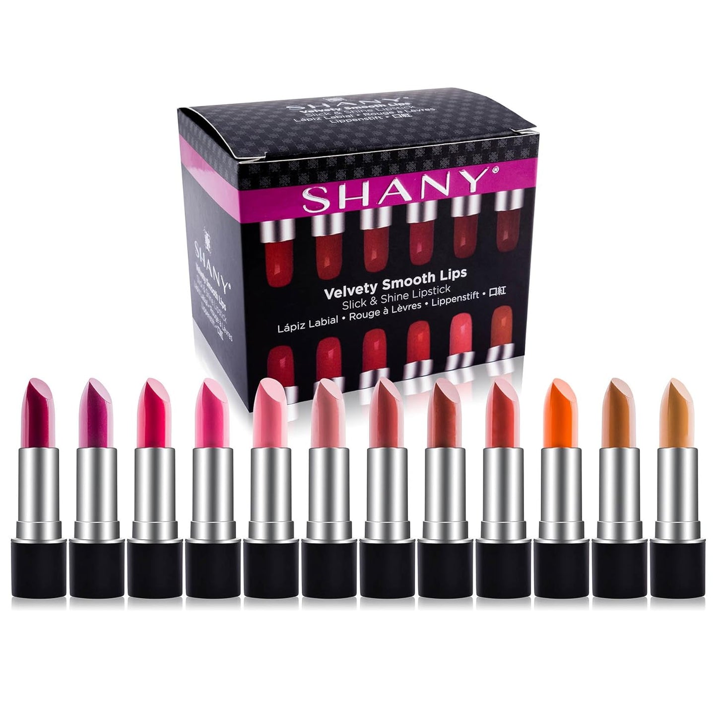 Pack Of 12 Matte Lipstick Multicolour Box
