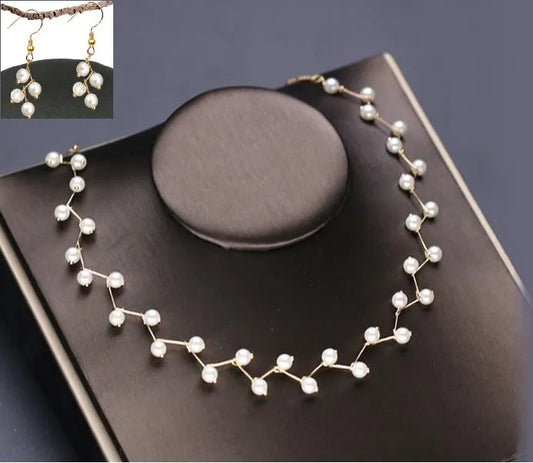 Pack of 03 New Arrival Hot Fashion Jewellery Set Pearl Choker Necklace With Ear Rings Exotic for Women Girls