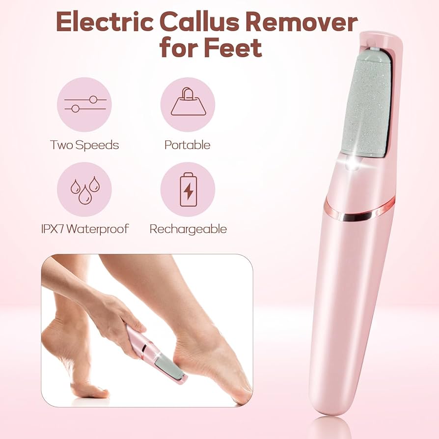 Rechargeable Foot Callus Remover With 1 Extra Head, Foot Pedi