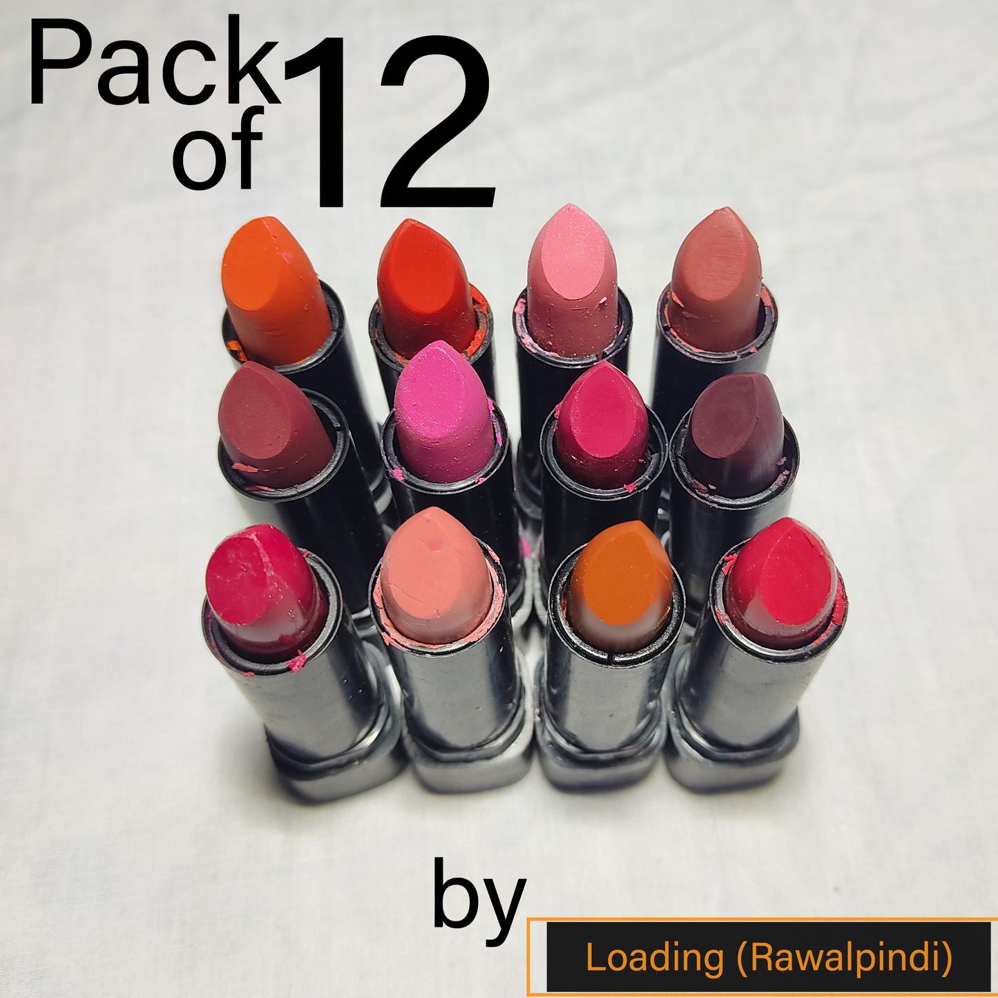 Pack Of 12 Matte Lipstick Multicolour Box