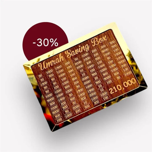 Umrah Saving Box - Wooden Islamic Money Saving Box