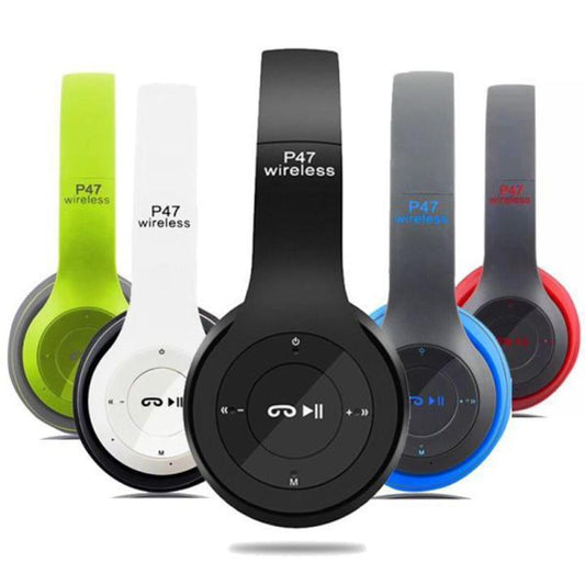 Foldable P47 Wireless Headphones with Mic for Gaming