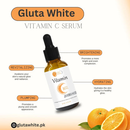 Vitamin C Serum For Face Glowing & Dark Spots | Gluta White Vitamin C 16% Serum
