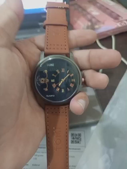 TOMI T-104 Face Strap Watch, Stylish Analog Wristwatch